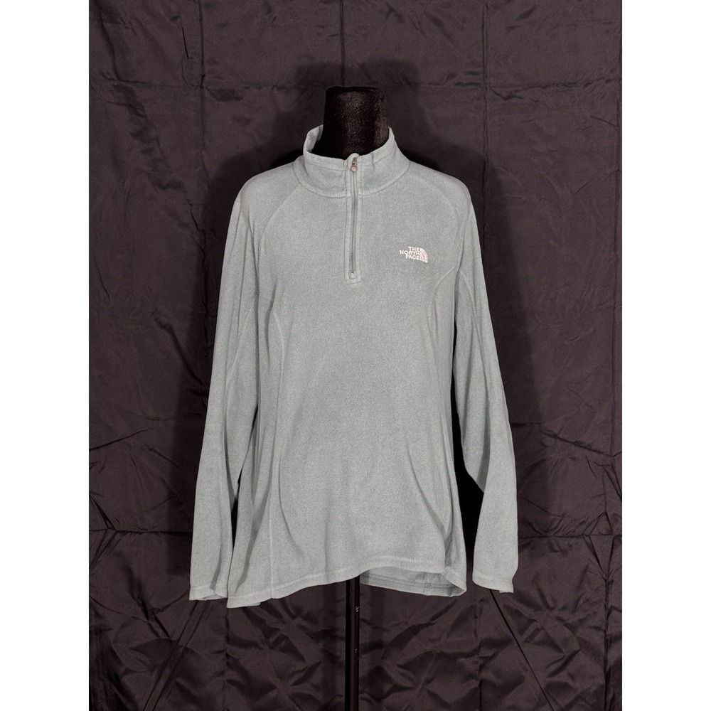 The North Face Women's TKA 100 Glacier 1/4 Zip Fleece Pullover Blue Gray L